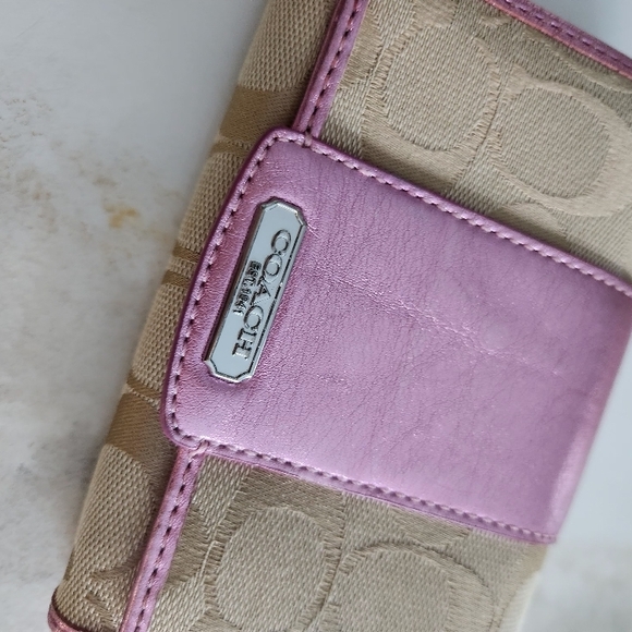 Coach Pink and Beige Women's Bag - Picture 10 of 11